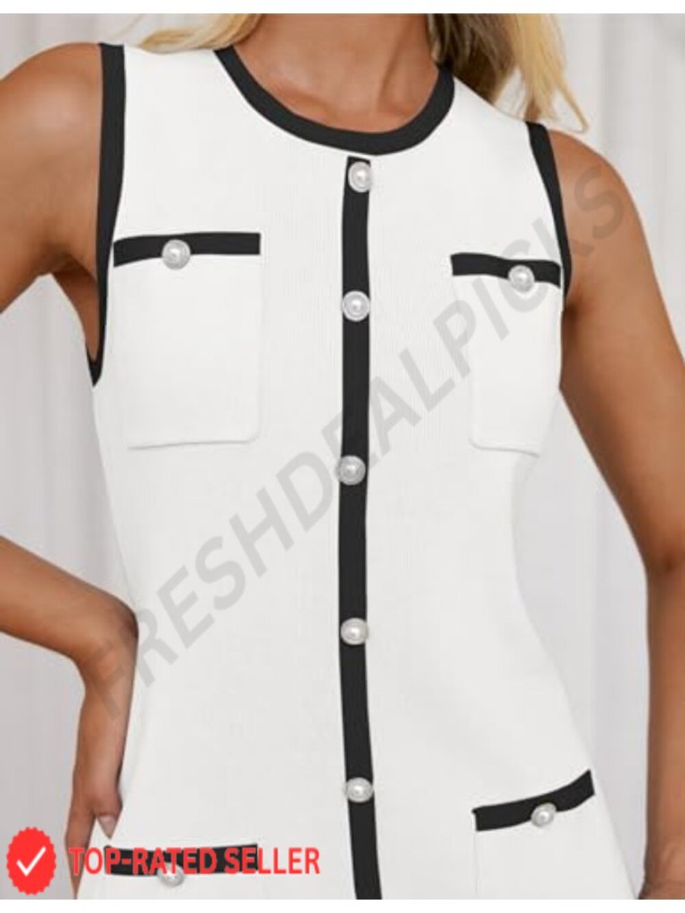 Sleeveless Bodycon Mini Dress Crew Neck Pull On Club Party Casual Summer - Picture 5 of 6